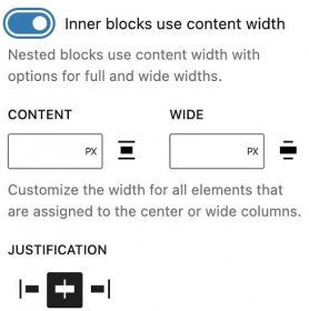 Toggle on the option- Inner blocks use content width
