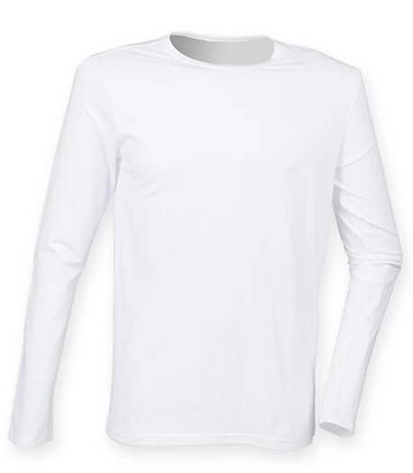 Pánské tričko s dlouhým rukávem SF Men Men ́s Feel Good Long Sleeved Stretch T White