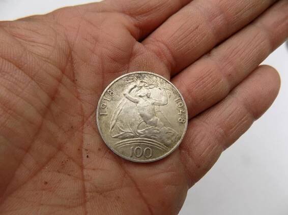 Stříbrná mince 100kč 1918 - 1948