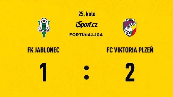 SESTŘIH: Jablonec - Plzeň 1:2. Vyloučení Polidara ztrestal v závěru Chorý