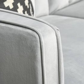 HOMCOM Corner Sofa Bed Reversible 3-Seater Sectional Sofa Set Velvet-Touch Sleeper Futon with Footstool, Light Grey
