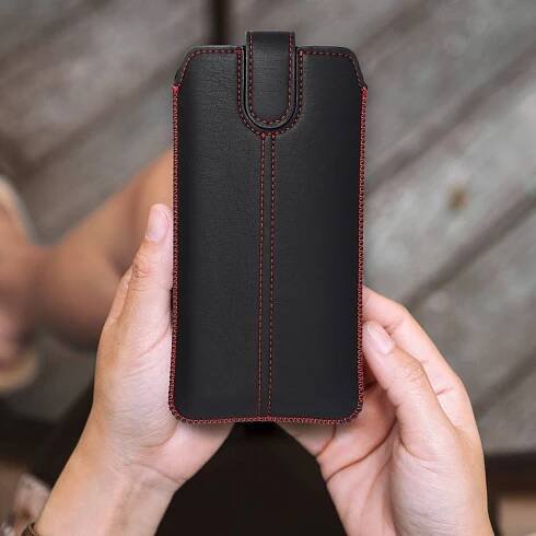 Obal / kryt na Apple Iphone 5/5S/5SE/5C černý - zasouvací Forcell Pocket Ultra Slim M4