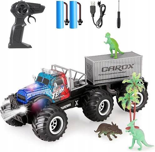 Auto na dálkové ovládání Monster Truck s přívěsem 19 km/h 2,4 GHz LED RC