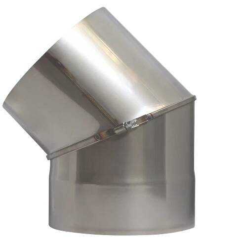 Koleno nerez 2-segmentové 0-45° Ø 200 mm – pohled zleva