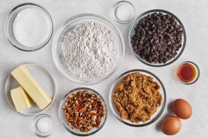 ingredients for Brown Butter Chocolate Chip Cookies