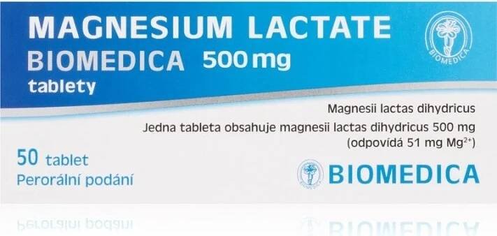 MAGNESIUM LACTATE BIOMEDICA POR 500MG TBL NOB 50