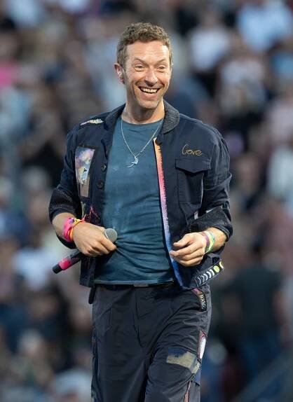  Chris Martin of Coldplay performs on Opening Night of the US leg of Music of the Spheres World Tour at Stanford Stadium on May 31, 2025 in Stanford, Calif