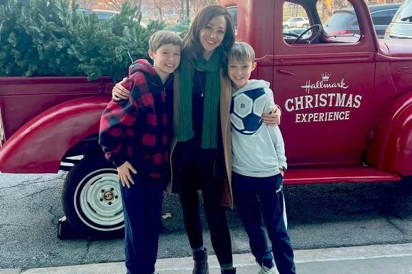Autumn Reeser and her two sons Finneus "Finn" James and Dashiell "Dash" Ford in December 2024.
