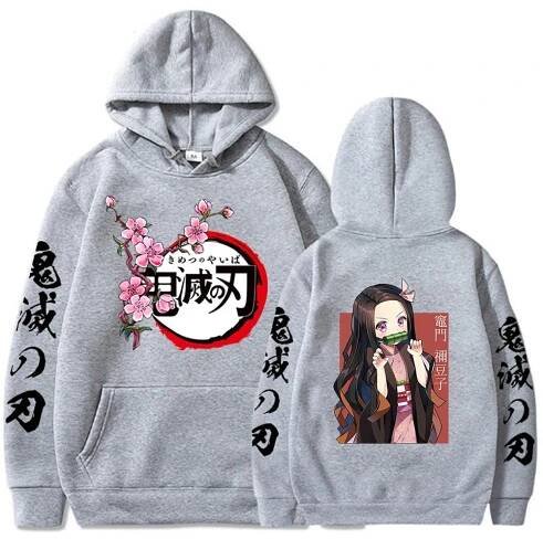 Japan Anime Kawaii Demon Slayer Kamado Nezuko Manga Mikiny Mikiny Topy Pulovry Streetwear Unisex Kreslená mikina