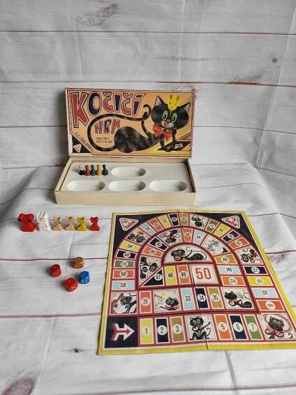 RETRO Společenská hra stolni hra KOČIČÍ HRA  TOFA - Starožitnosti