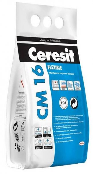 Ceresit - CM 16 - pružné lepidlo na dlaždice s vlákny o hmotnosti 5 kg