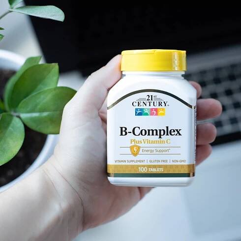 21st Century, B-Complex Plus vitamín C, 100 tablet 