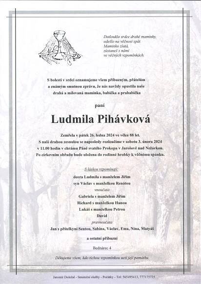 Ludmila Pihávková – Pohřební služba Počátky
