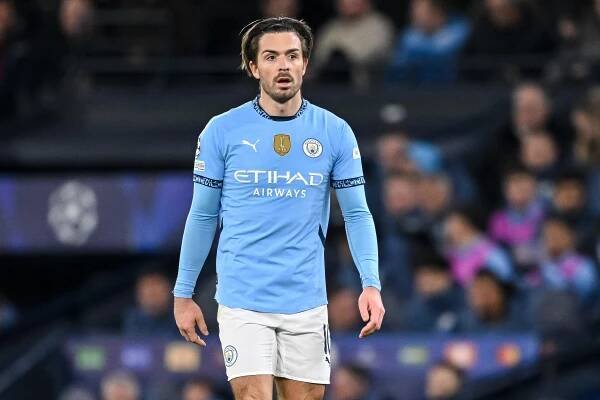 Jack Grealish of Manchester City during a soccer match.