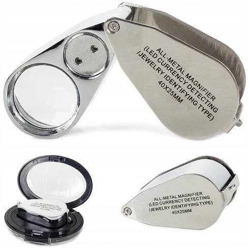 40 x 25 mm sklo Klenotnická lupa