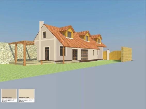 Grafický návrh fasády RD, šambrány a dekorativní pruhy | ZOFI - Specialista na zateplení fasád