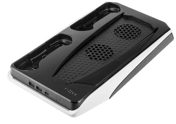 FIXED Nabíjecí stanice s chlazením pro PS5 černá/bílá (FIXPS5-MCS-BW)