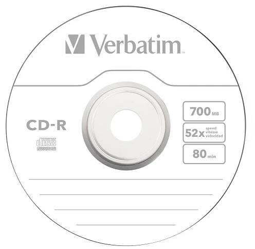 Média VERBATIM CD-R 700MB, 52x, slim case 200 ks