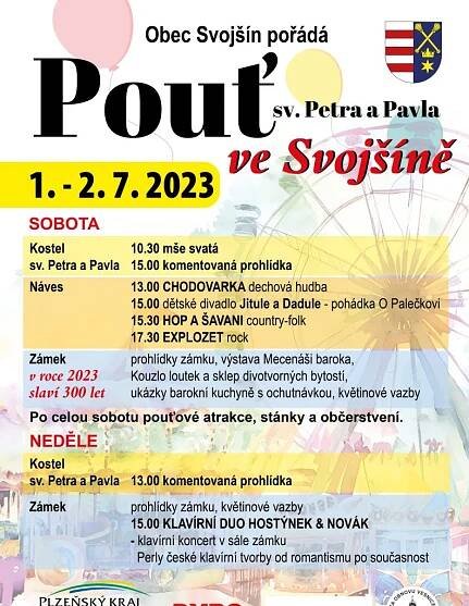 Na Pouť sv. Petra a Pavla do Svojšína a jeho zámku – Plzeňský rozhled