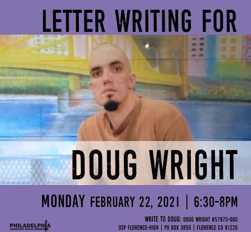Monday February 22nd: Letter-writing for Doug Wright