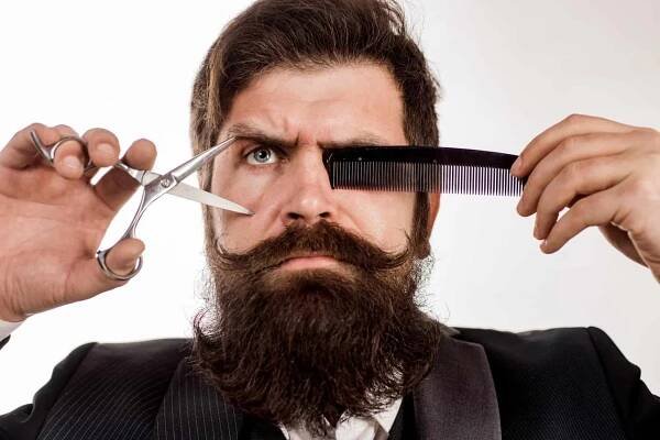 trimming a moustache