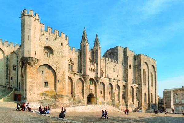 The Popes Palace, or Palais des Papes, in Avignon, France.