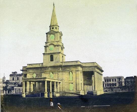 Soubor:St John's Cathedral Calcutta by Frederick Fiebig 1851.jpg