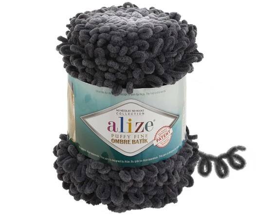 Alize Puffy fine ombre batik 7259 - šedá