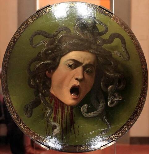 'Testa di Medusa' by Caravaggio (1597 AD).