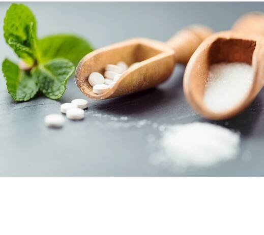 Náhražky cukru – Stevia, Erythritol a Xylitol stock fotka