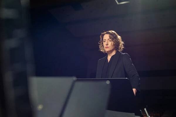 Maren Eggert on the set of Kein Wort (2023).