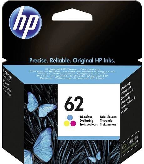 HP 62 Ink originál azurová, purppurová, žlutá C2P06AE Inkousty