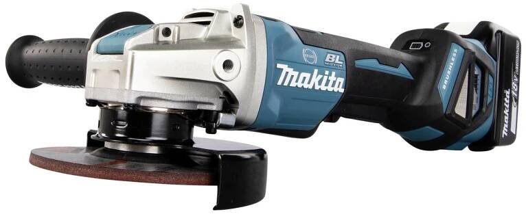 Makita DGA519RTJ Akumulátorová úhlová bruska 125 mm, vč. 2x aku, vč. nabíječky, 18 V, 5 Ah
