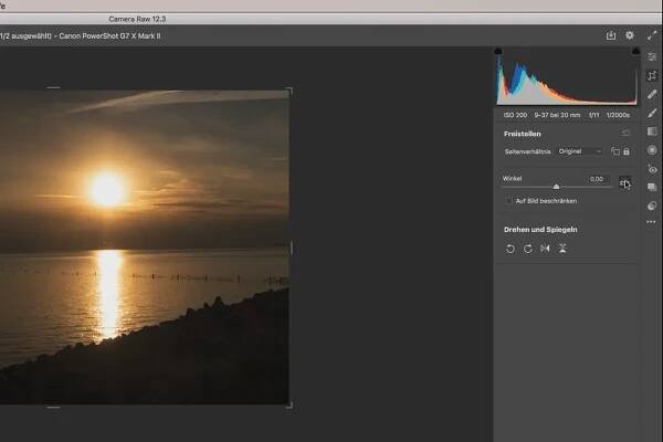 Camera Raw-Tutorial: 2.5 | Rovně vyrovnat