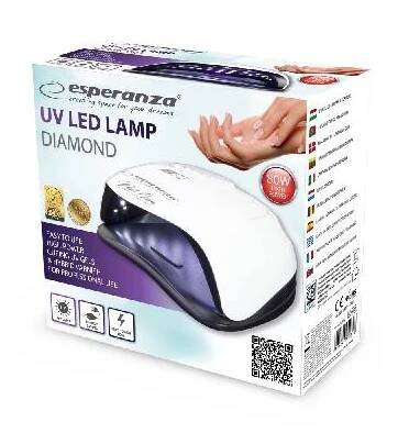 Esperanza Diamond UV LED lampa na gelové nehty a laky - 80W, EBN007