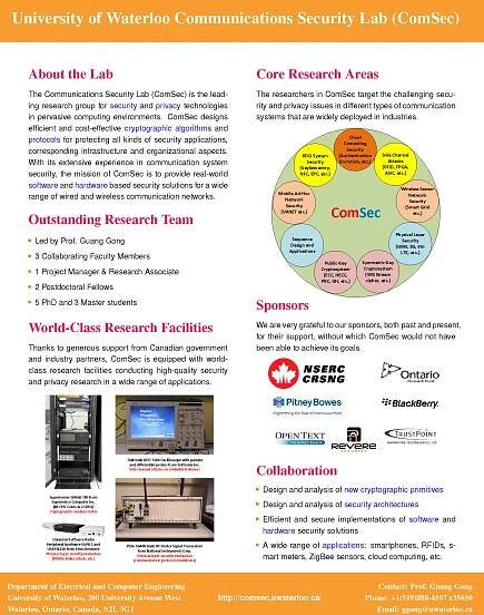 University of Waterloo Communications Security Lab (ComSec)