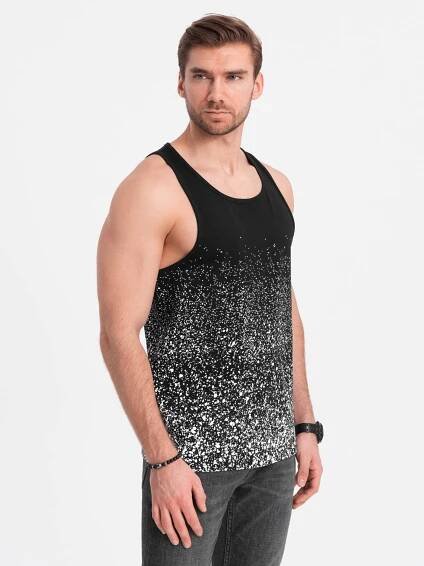 Ombre Clothing Černé pánské tílko s potiskem Ombre Clothing