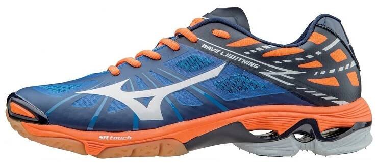 Pánské sálové boty Mizuno WAVE LIGHTNING Z modré / oranžové | AD Sport