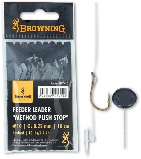 Browning Návazec Feeder Leader Method Push Stop Size 10 0,22mm 10cm