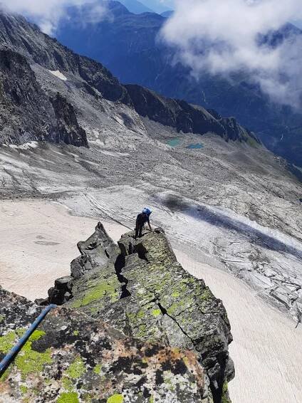 Hochalmspitze (3360m) – cesta Südpfeiler 5 - Horizontal Brno