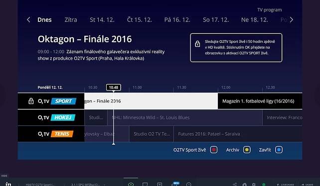 Co nabízí aplikace O2 TV Free v HbbTV