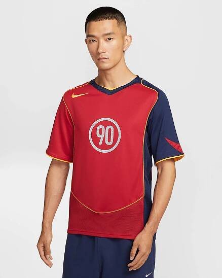 Nike Total 90 Men's Dri-FIT Football Shirt - Gym Red/Midnight Navy/University Gold/University Gold