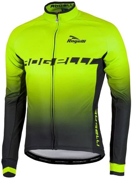 Hřejivý cyklistický dres Rogelli ISPIRATO s dlouhým rukávem, reflexní zelený
