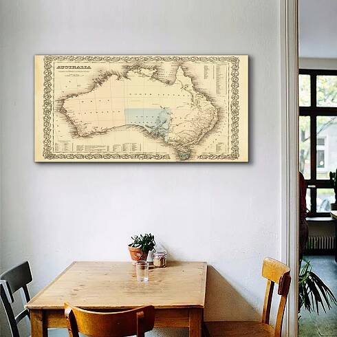 Nástěnná malba Mapa Austrálie Vintage 100x50 Formát horizontální