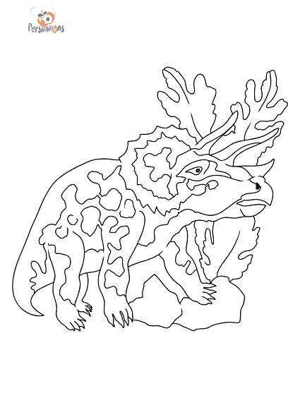 Omalovánka triceratops (jednoduché) Online a Tisk zdarma!