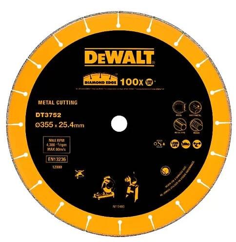 Dia kotouč do rozbrušovačky D28710/D28715 na kov, beton a profily 355x25,4mm DeWALT DT3752