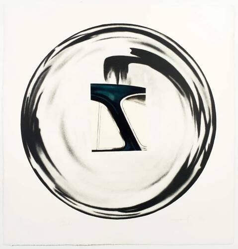 James Rosenquist - Tube James Rosenquist Black and white abstract Pop art chrome based on painting