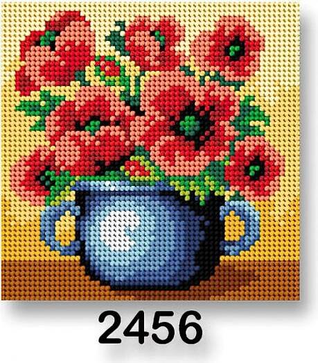 VTC Vyšívací předloha 70244 2456 květiny 12 červená 15x15cm