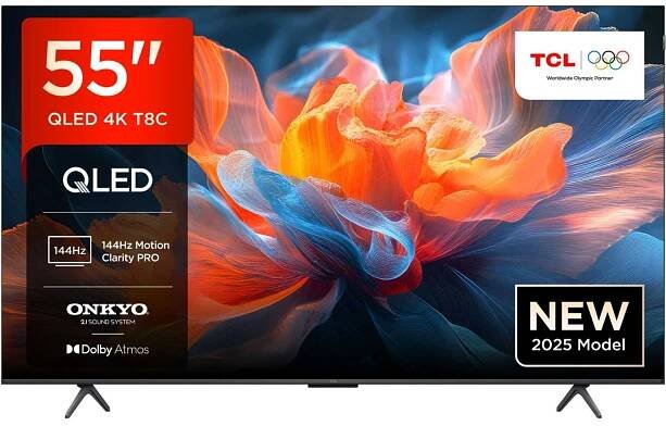 55T8C-UK 55" 4K QLED HDR PRO Smart TV - 55T8CUK