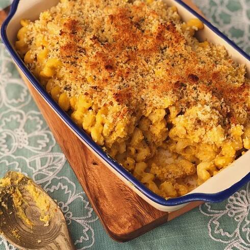 Baked Butternut Mac and 'Cheese' with Crispy Sage Topping
